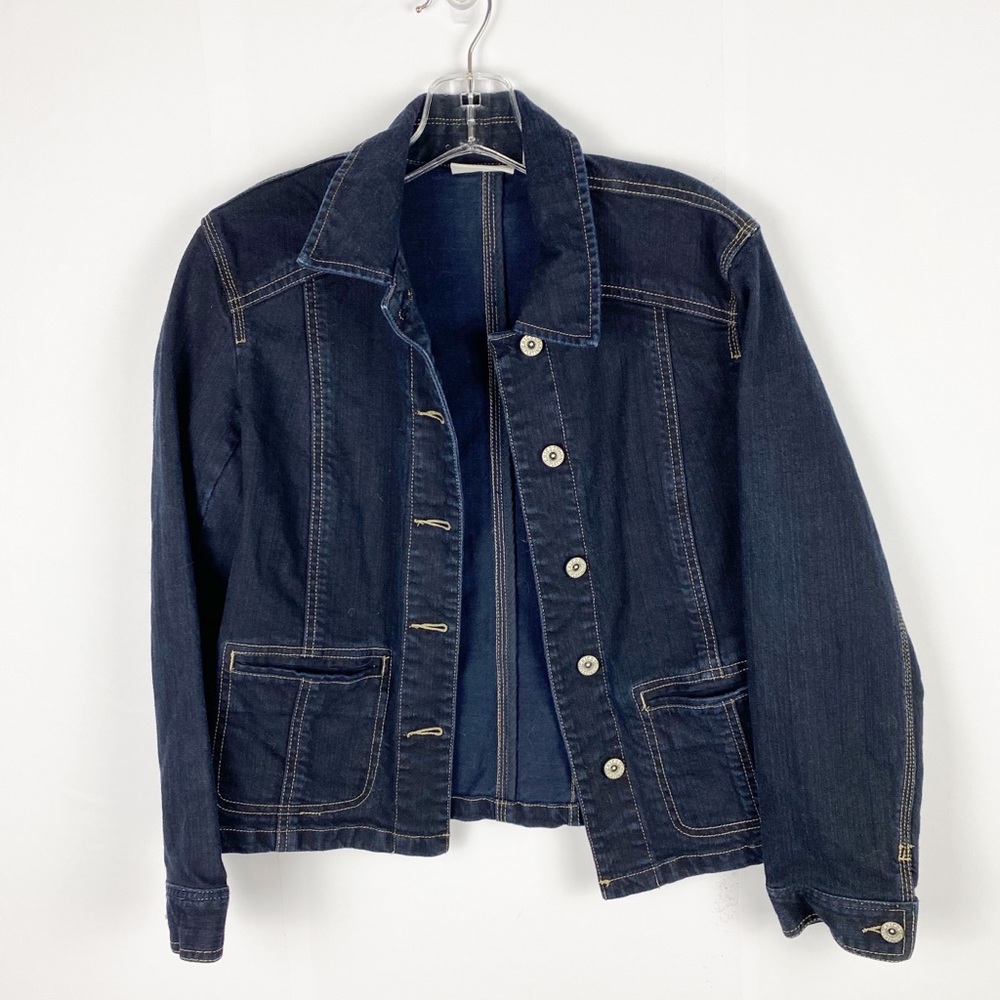 Chico’s platinum jean button up jacket